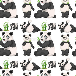 纸张 活的 剪贴画 竹子 形象 重复 墙纸 哺乳动物 可爱的