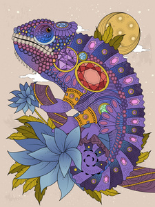 变色龙成人着色页照片