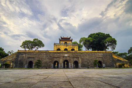 河内,越南-2015年7月25日-唐龙帝国城堡照片