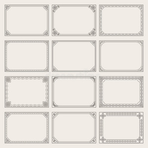 装饰矢量复古框架和边框设置