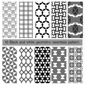 收集黑白几何无缝图案。