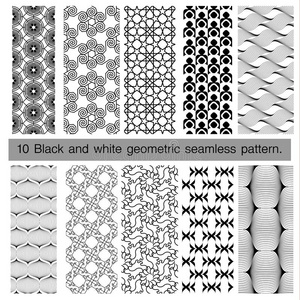 收集黑白几何无缝图案。