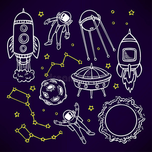 银河系 宇宙飞船 偶像 宇航员 明星 科学 运输 月亮 星星