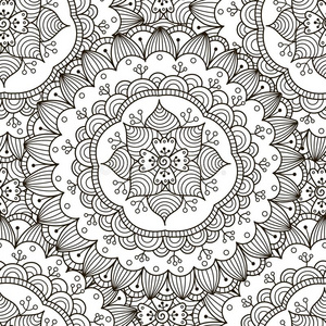 黑白装饰画圆形图片