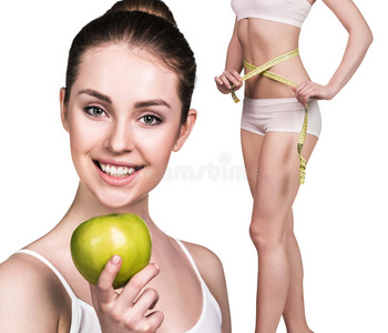 营养 脂肪团 身体 饮食 女孩 卡路里 公司 照顾 苹果