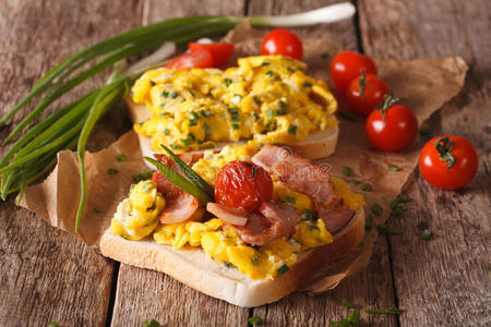 早晨 英语 午餐 早餐 鸡蛋 美食家 自制 特写镜头 培根