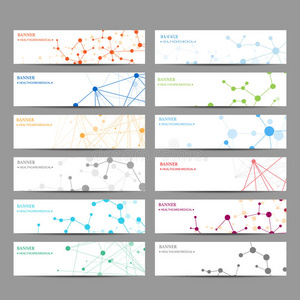 抽象几何横幅分子与通信。