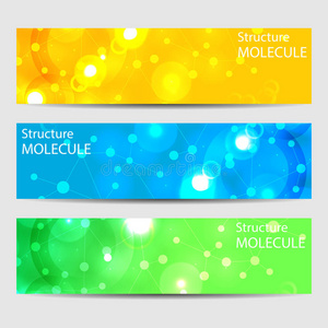 抽象几何横幅分子与通信。