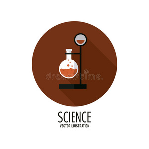 生物学设计。 科学图标。 平面插图，可编辑向量