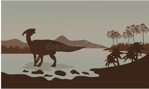插图 轮廓 动物 美国 灭绝 蜥蜴 庞然大物 照片 白垩纪