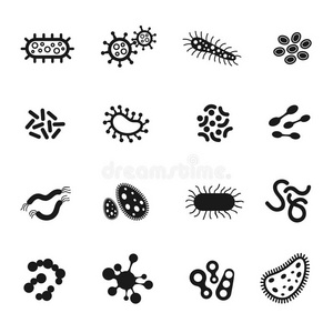 细菌，微生物，超级细菌，病毒载体图标