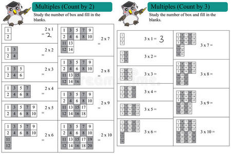 计算 方向 作业 英语 游戏 小孩 可爱的 中心 插图 学习