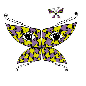 彩色蝴蝶与眼睛为您的设计