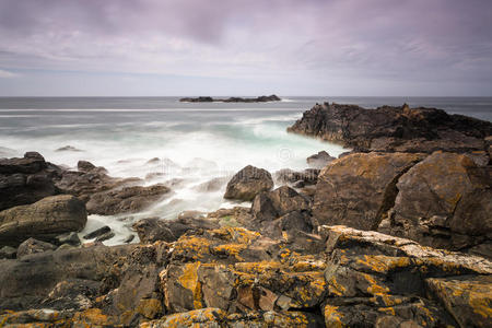 海滩 自然 颜色 波动 旅行 岩石 近的 英国 地平线 欧洲