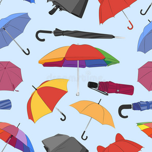 五颜六色的雨伞图案