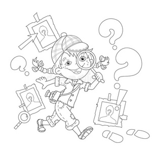 侦探小孩图片-侦探小孩素材-侦探小孩插画-摄图新视界