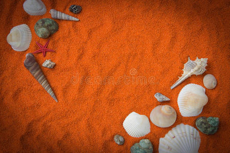 色彩斑斓的沙壳石背景和f处