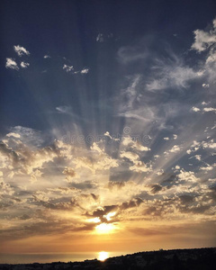 天空 海景 塞浦路斯 日落 太阳 自然