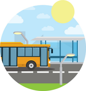 橙色巴士图片-橙色巴士素材-橙色巴士插画-摄图新视界