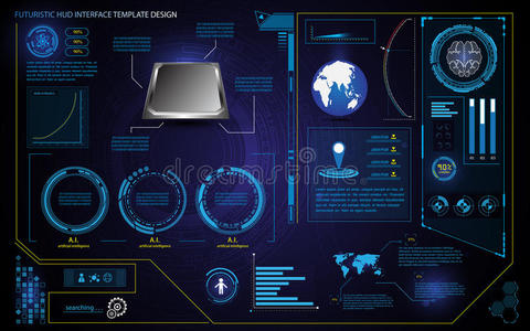未来主义HUD界面元素设计技术保健创新概念模板