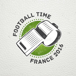 法国足球锦标赛。 足球时间。 详细的要素。 古老的复古复古格栅。 划伤，损坏，脏