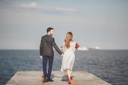 海滩 幸福 丈夫 男人 情人 白种人 快乐 蜜月 纳图 结婚