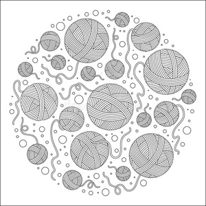 用于着色书的圆圈图案。