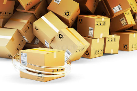 配送仓库,包装运输,货运,物流和送货概念照片