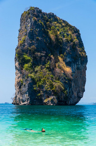 旅游业 假期 克拉比 亚洲 旅行 活动 自然 海洋 夏天