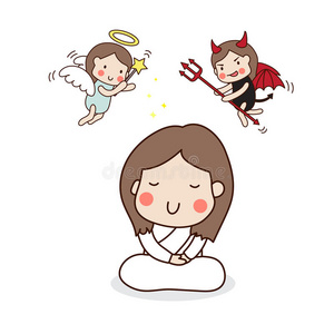 冥想的女孩图片