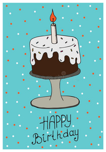 招呼 生日 邀请 庆祝 出生 要素 蛋糕 横幅 食物 蜡烛