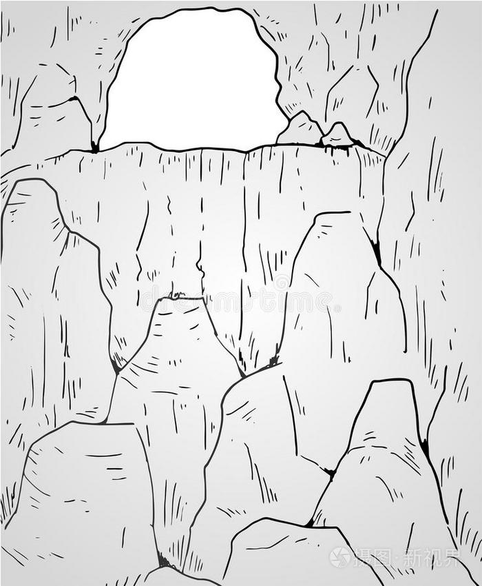 洞穴插图插画