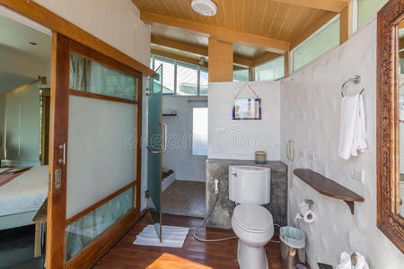 下沉 奢侈 木材 房间 镜子 美丽的 新的 厕所 家具 公寓
