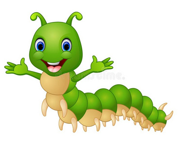 卡通可爱的毛毛虫卡通复活节背景,自制的蛋壳兔和黄色的蛹复活节背景