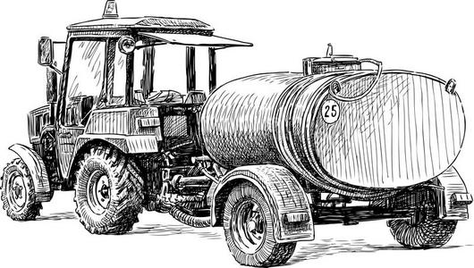 坦克卡车素描农用拖拉机照片