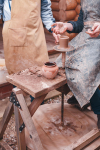 操作 男人 陶瓷 陶器 工艺 罐子 投掷者 工匠 滑雪板