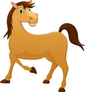 马蹄口可爱的马卡通照片