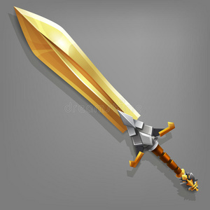 战略游戏虚线形状钢剑武器视频游戏战争矢量插图线彩钢剑武器视频游戏