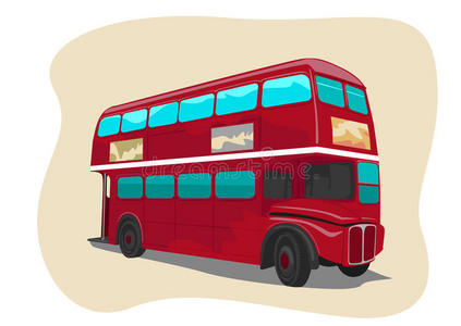 公共汽车 伦敦 运输 提供 车辆 插图 旅游业 旅行 德克