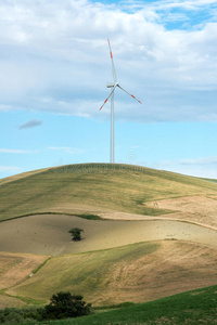 叶片 山顶 转换 权力 乡村 能量 资源 涡轮 行业