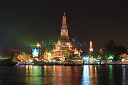 建筑学 瓦特 寺庙 泰语 曼谷 佛教徒 风景 泰国 河边