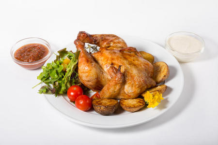 全烤鸡肉照片