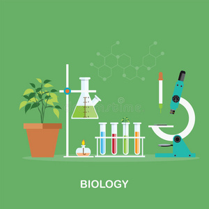 生物实验室工作空间和科学设备。