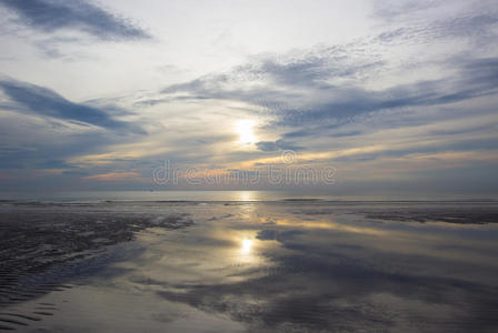 早晨 反射 基里 可汗 泰国 海滩 波浪 日出 天空