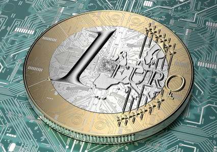 电子硬币在数字环境中的欧元硬币