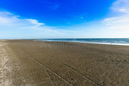 傍晚 加勒比 波动 美丽的 海滩 海岸 黄昏 地平线 海洋