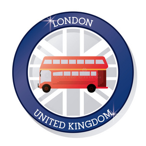公共汽车图标。 英国设计。 图形