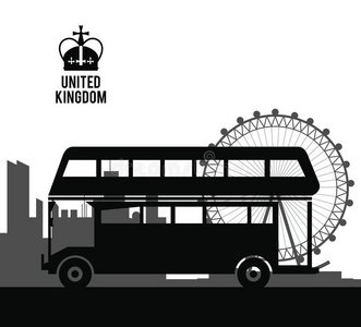 公共汽车图标。 英国设计。 图形