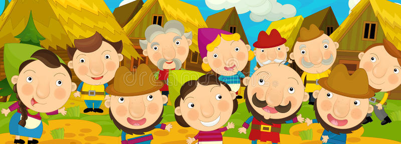 卡通村落图片-卡通村落素材-卡通村落插画-摄图新视界