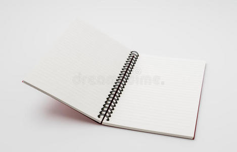 空白笔记簿模拟在白色背景。